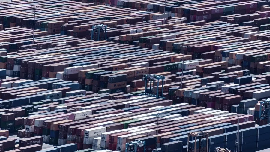 Container terminal seen from above